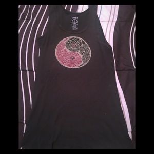 Lucky brand Ying/Yang black tank top.